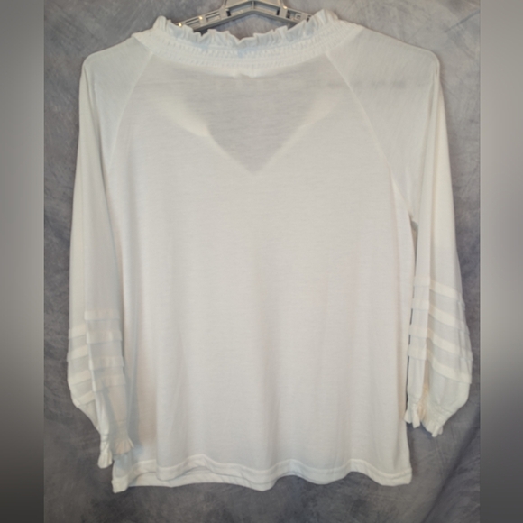 #2 Coco + Carmen Size L/XL White V-Neck Blouse NWT - Picture 2 of 11